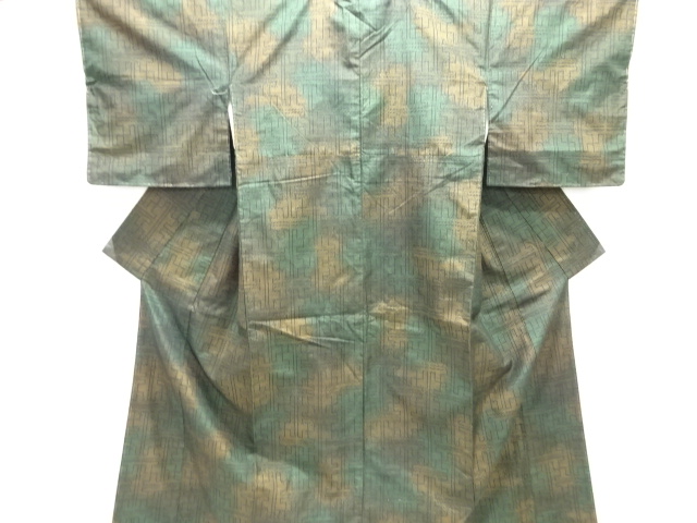 JAPANESE KIMONO / TOKAMACHI TSUMUGI / WOVEN GEOMETRIC